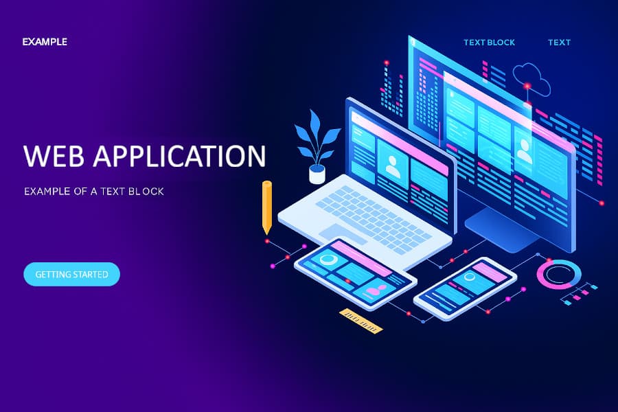 Page d'accueil d'une application web